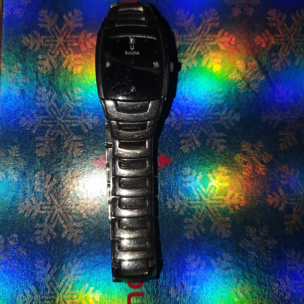 Bulova Black and Silver Watch